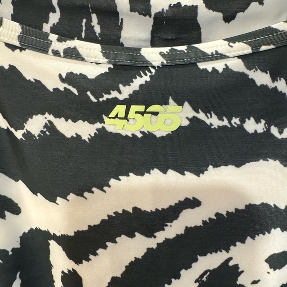 ASOS 4505 Swimsuit white and Black One Piece Swimwear Brazilian Cut Sz 10 - Picture 4 of 7